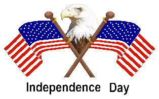 Independence Day clip art of U.S.A. crossed flags and eagles and ...