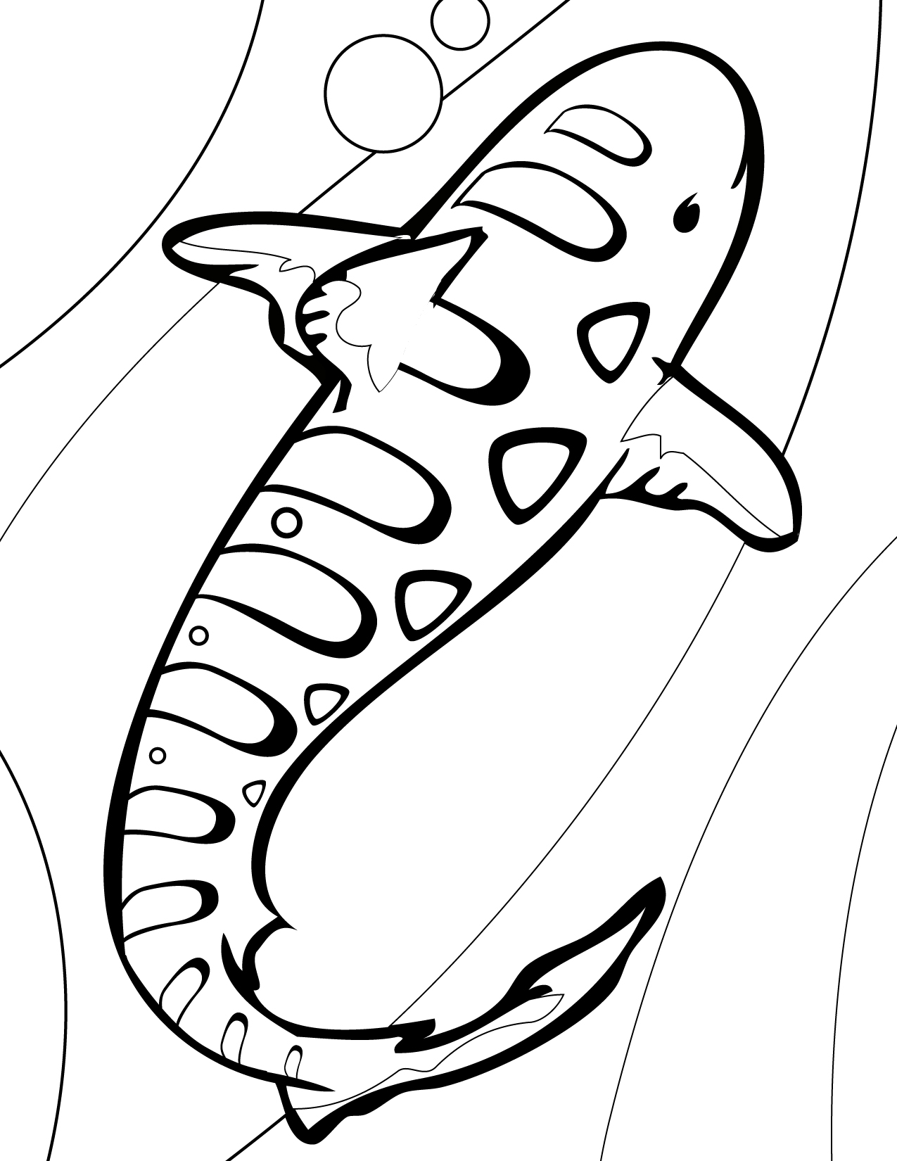Leopard Shark Coloring Page - Handipoints