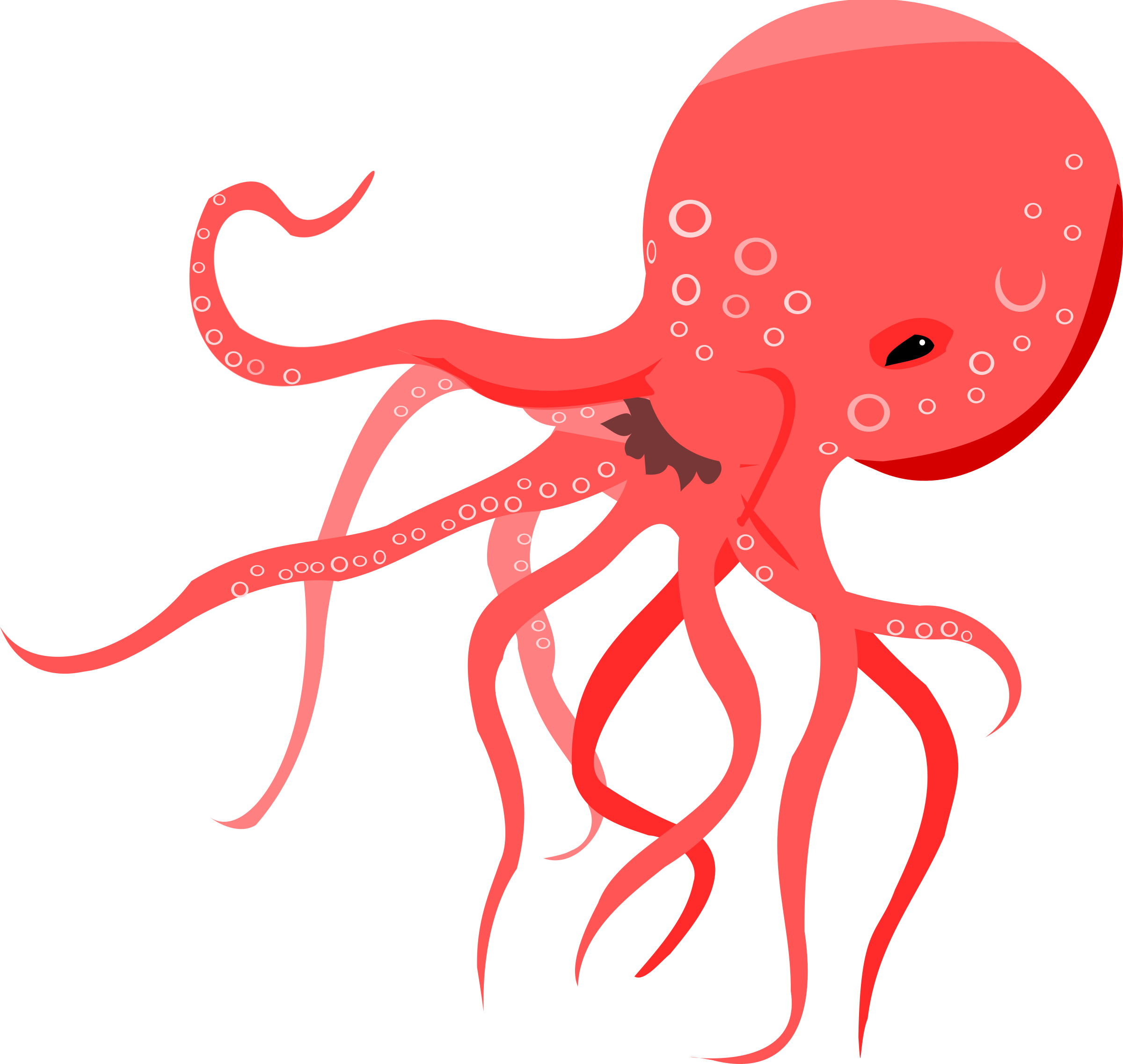 Red octopus clipart