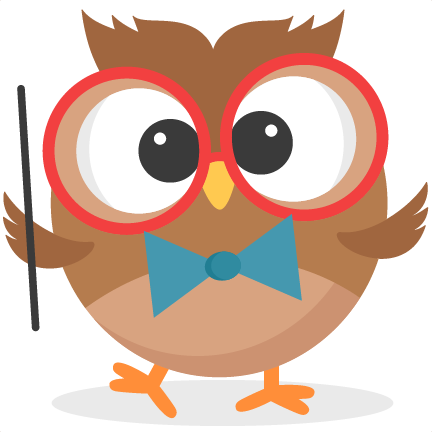 Cute owl teacher clipart