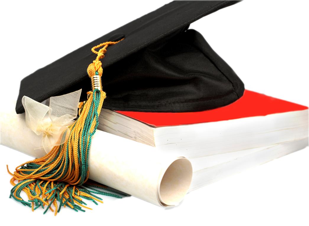 High school cap and gown clipart