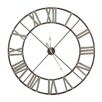 Giant Ivory-White Metal Outline Wall Clock