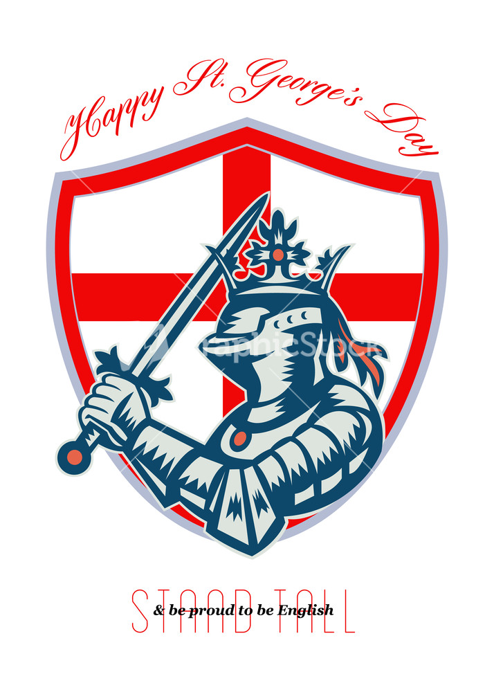 Proud To Be English Happy St George Day Shield Card