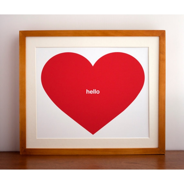 Red Conversation Heart Print