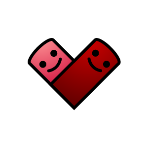 Heart Clipart - White Heart of Two Happy Face with Black ...
