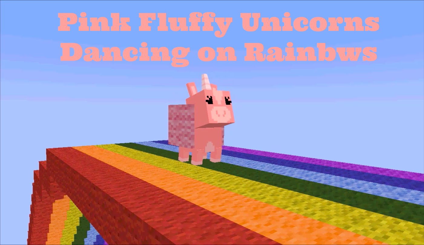 Minecraft Animation: Pink Fluffy Unicorns Dancing on Rainbows ...