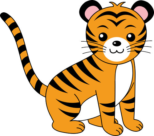 Image of Baby Tiger Clipart #3733, Clip Art Baby Animals Tiger Cub ...