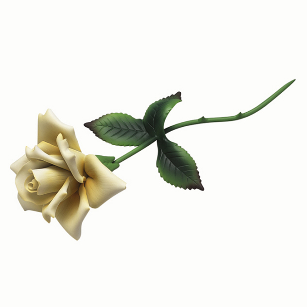 ANDREA by SADEK YELLOW LONG STEM PORCELAIN ROSE