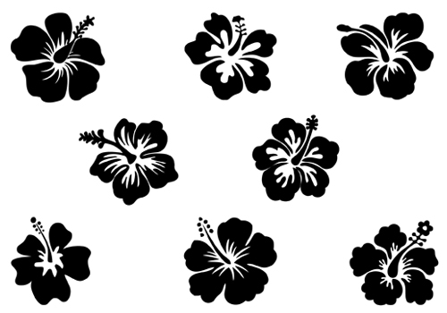 Hibiscus Flower Silhouette Vector Illustration | Silhouette Clip ...