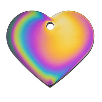 Quick-Tag Rainbow Heart Personalized Engraved Pet ID Tag at PETCO