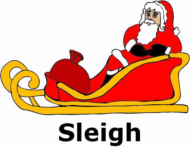 Free Santa's Sleigh Flashcard - Christmas Theme Flashcard2