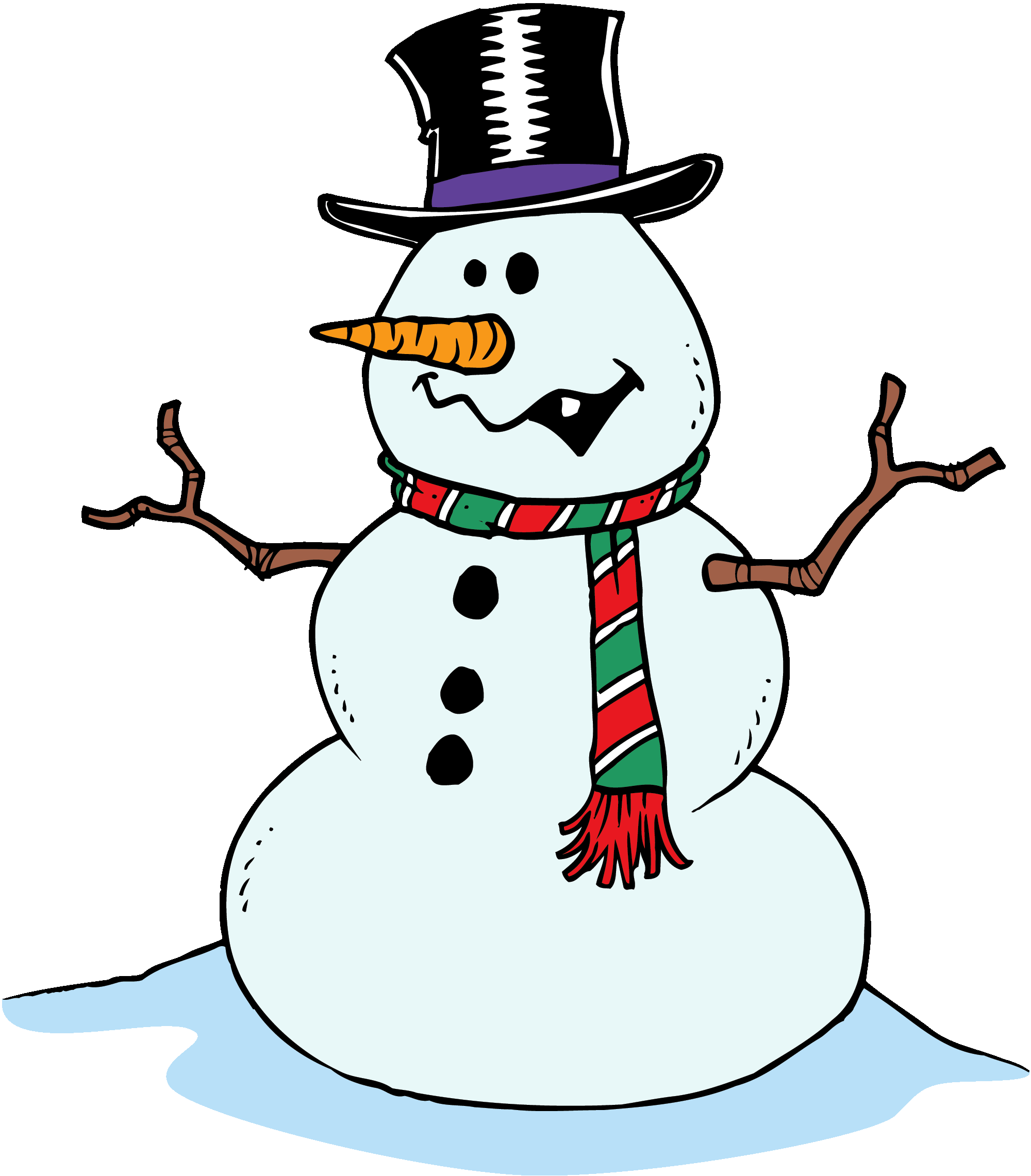 Melting snowman clipart free