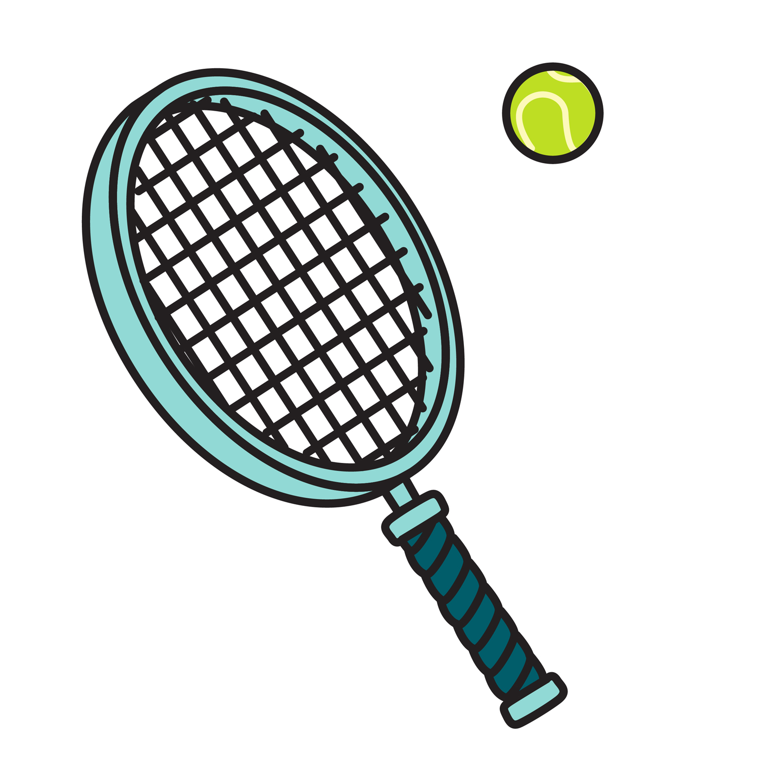 Tennis ball and racket clip art - ClipartFox