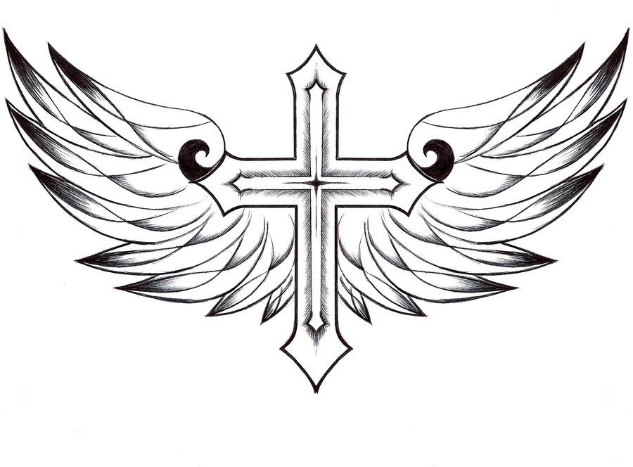 Drawings Of Crosses With Wings - ClipArt Best