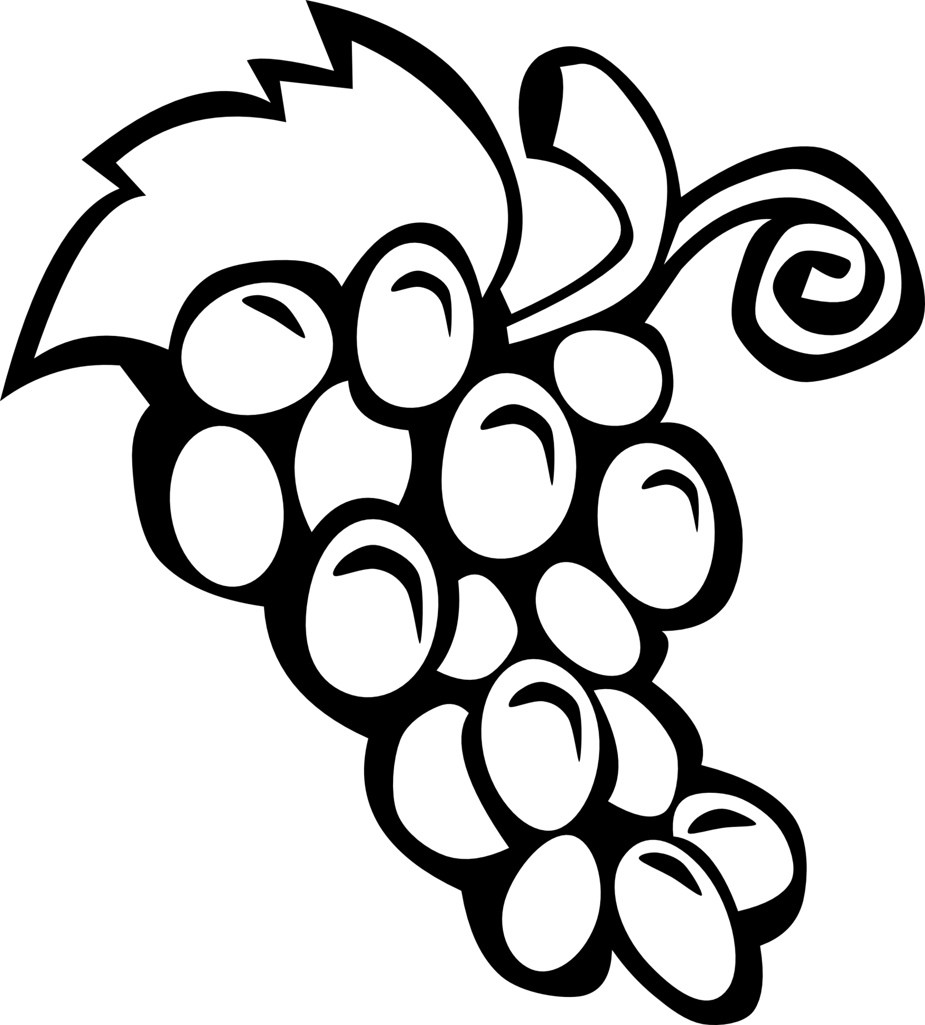 Clipart fruit black and white