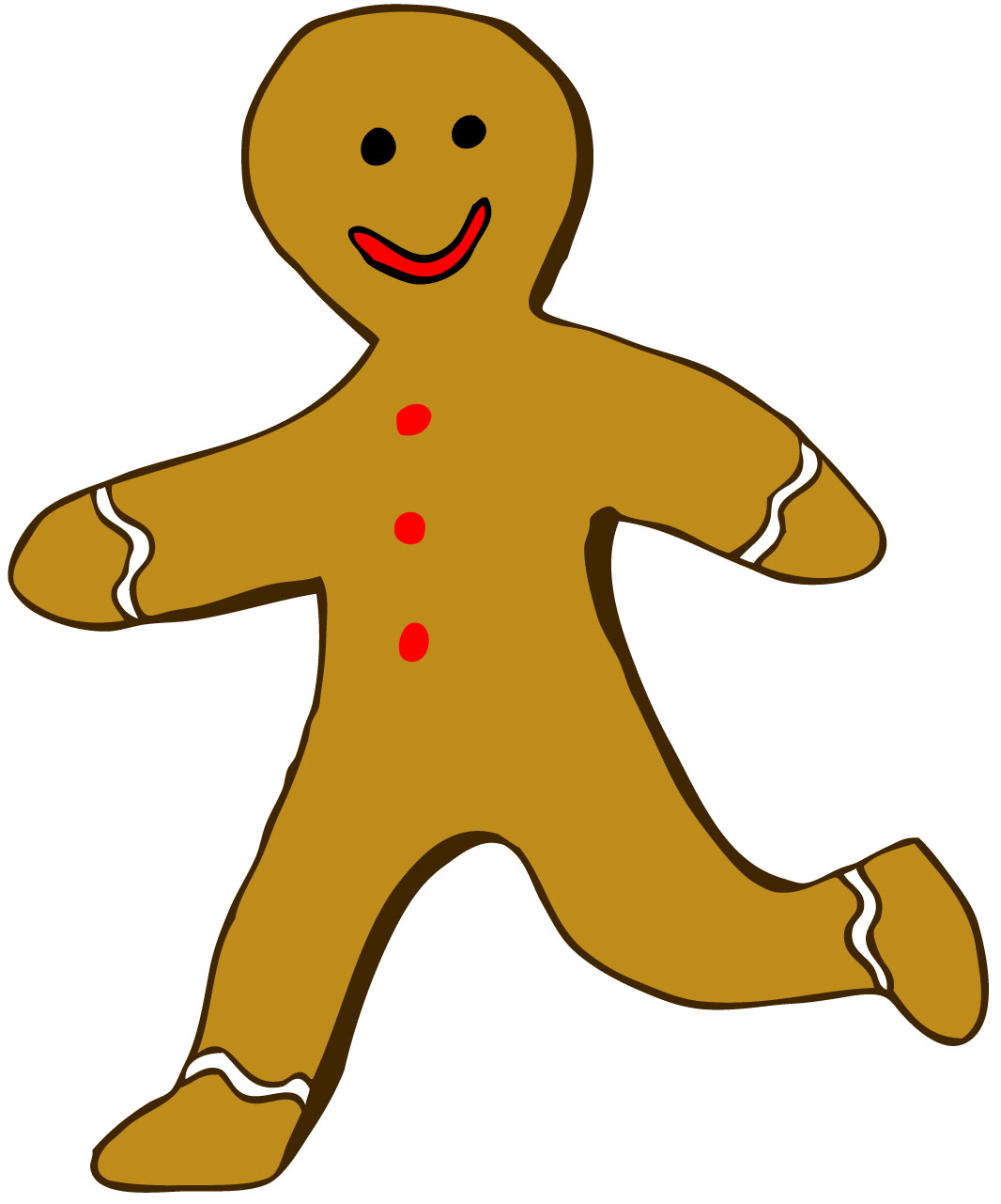 Clipart of gingerbread man running