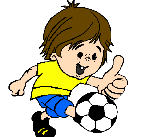 A boy playing football clipart