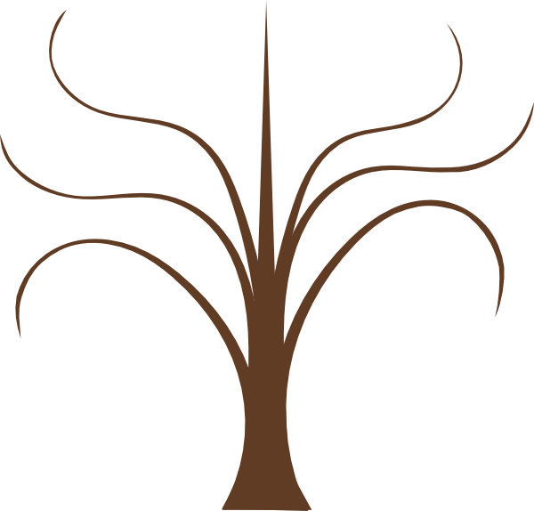 Tree vine with three branches clipart