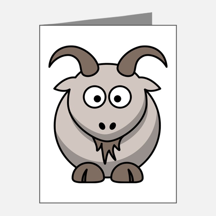 Cartoon Goat Thank You Cards | Cartoon Goat Note Cards - CafePress