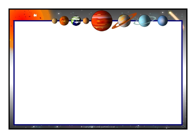 Solar System A4 page borders (SB11013) - SparkleBox