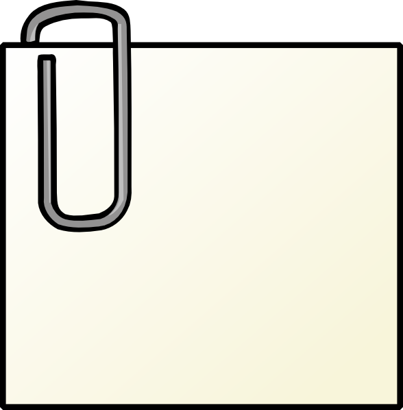 Note With Paperclip clip art Free Vector