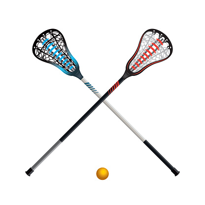 Silhouette Of A Lacrosse Sticks Crossing Clip Art, Vector Images