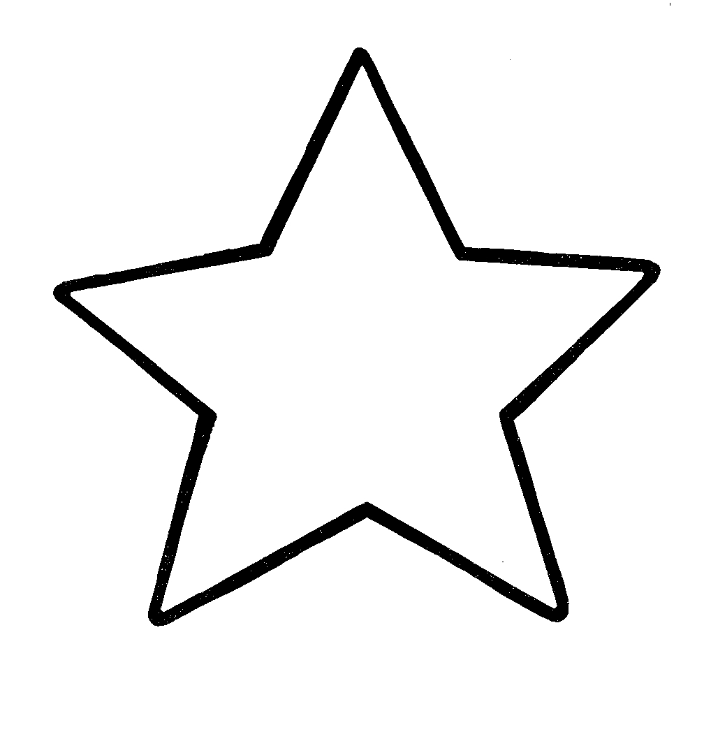 Black and white star outline clipart