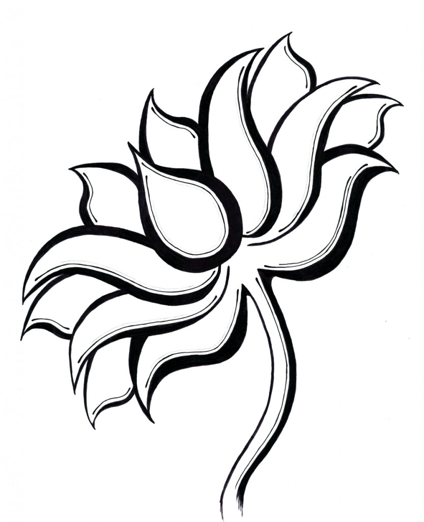 Simple Lotus Flower Drawing ClipArt Best