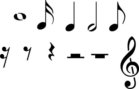 Stencils | School | Musical Notes Stencil Set - stencilease.