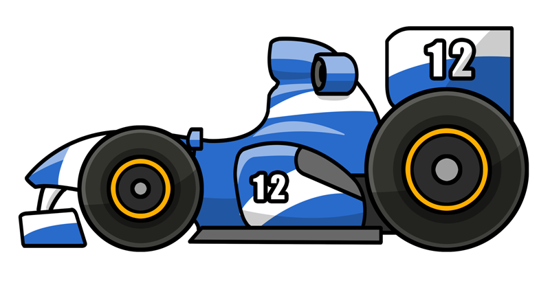 Free Cartoon F1 Racing Car Clip Art