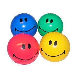 Inflatable Beachballs - 12 SMILE Happy Face inflate ...