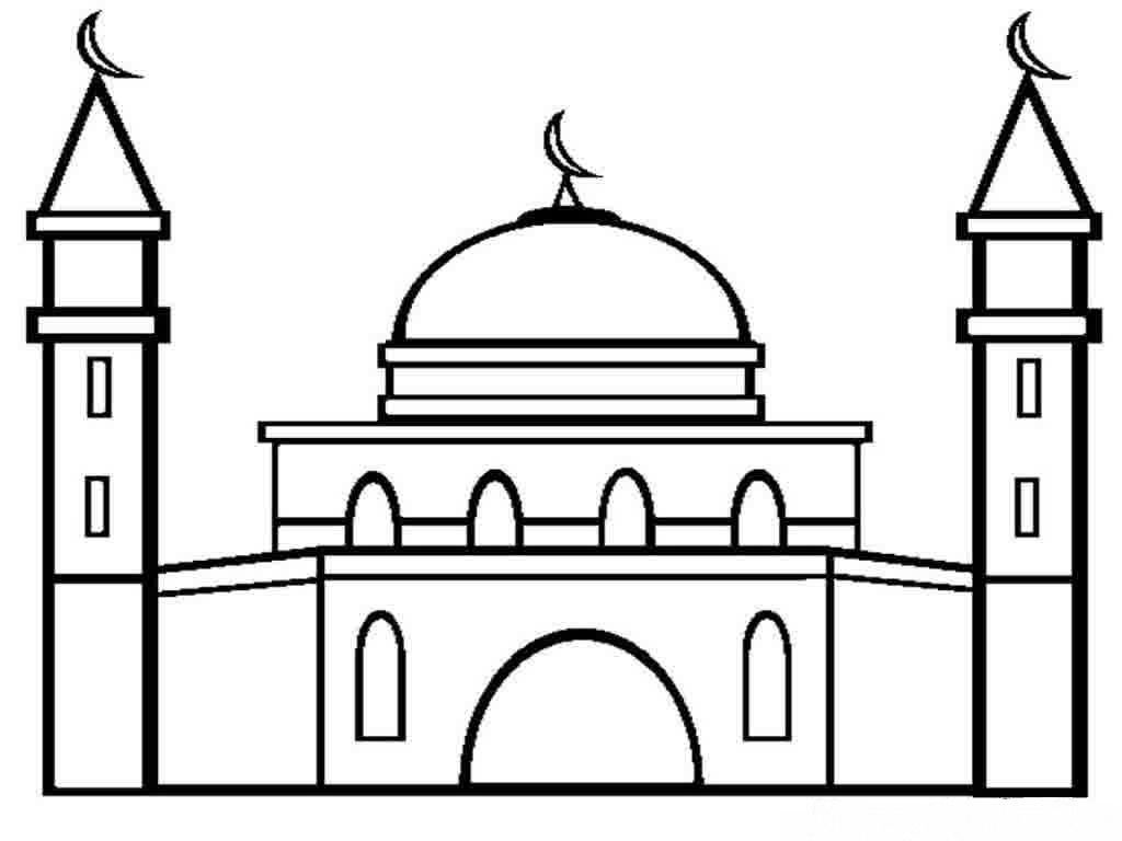 Home Gambar Lain Gambar Masjid Hitam Putih | Mewarnai