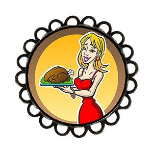 Chicforest Ancient Style Thanksgiving sexy woman hold turkey ...