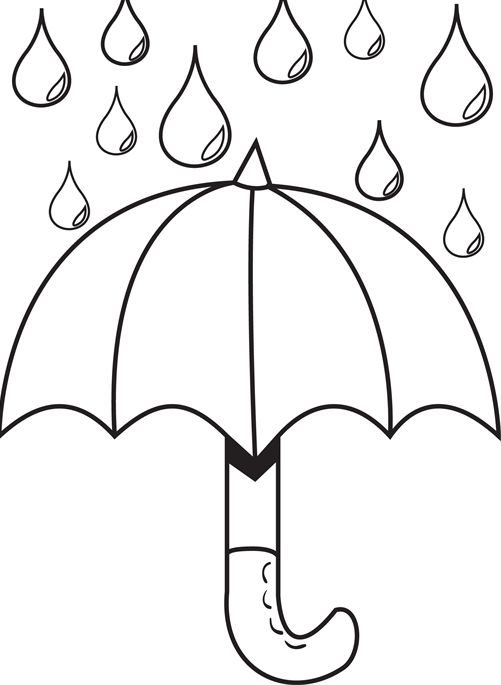 Easy to Color Free Coloring Pages Of Clip Art Of Umbrella - Free ...