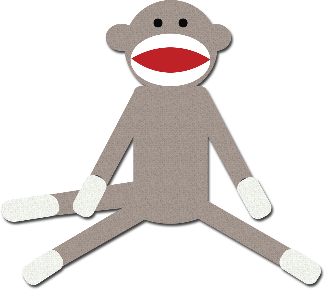Colorful Sock Monkey Clipart