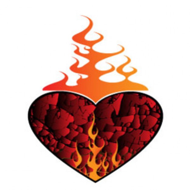 Heart On Fire Vector Clip Art | Download free Vector