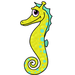 Draw a Cartoon Seahorse
