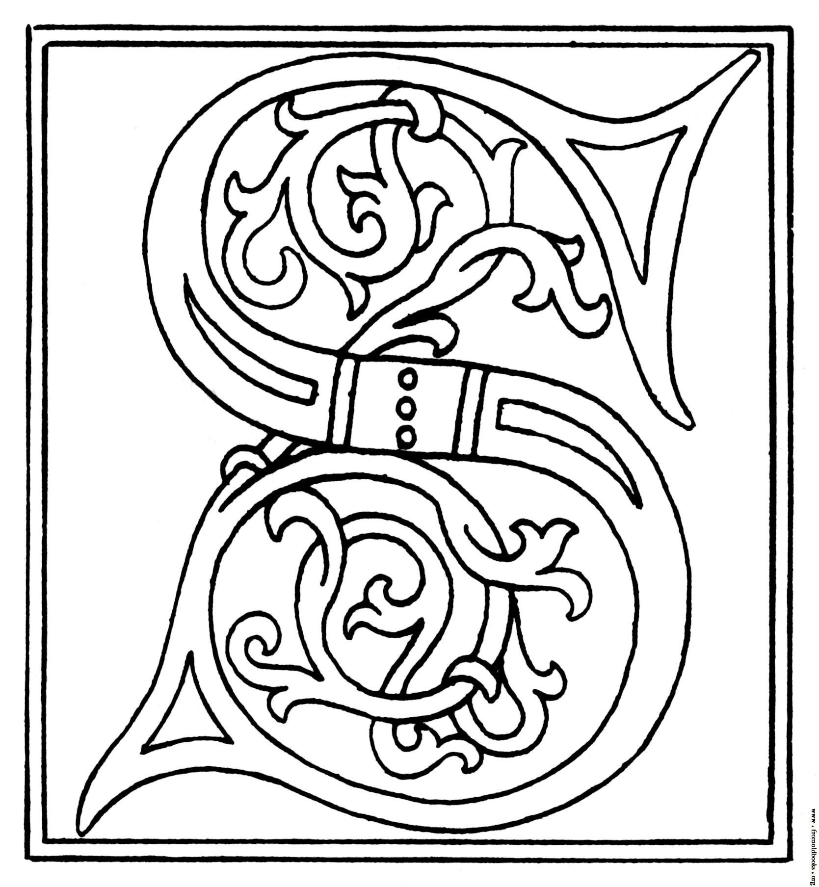 clipart: initial letter S from late 15th century printed book ...