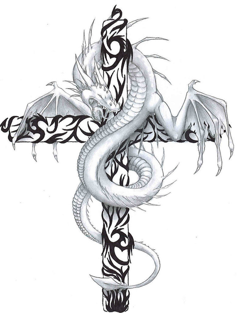Dragon cross tattoo | Tattoo Collection