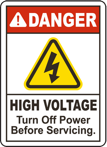 Danger High Voltage Signs –USA Made and Shipped Fast