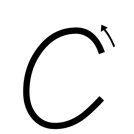 Letter C Handwriting Worksheet - Both Cases (trace 3, write 3)
