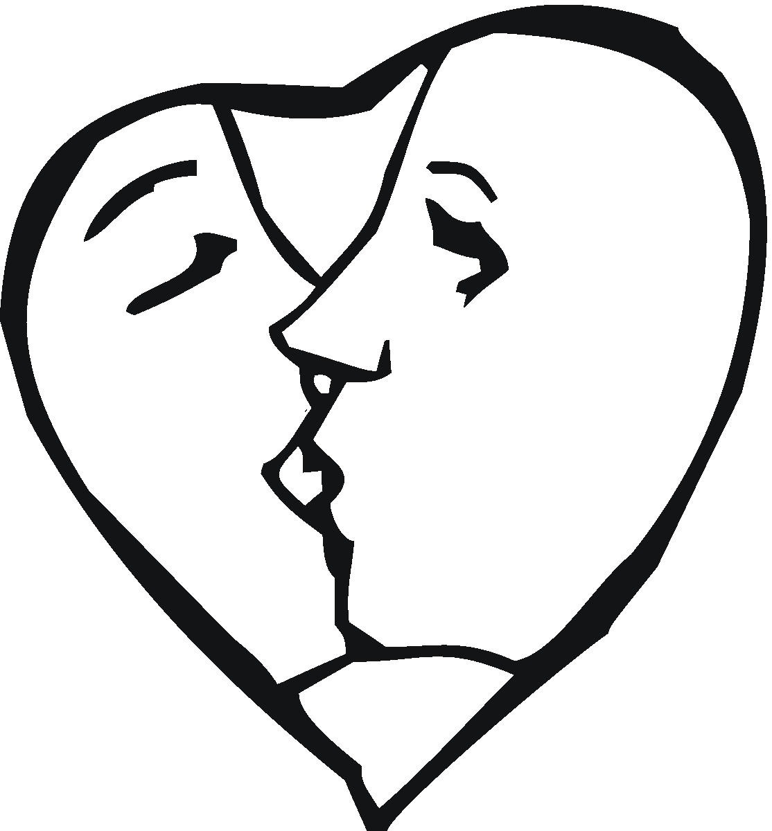 The kissing hand clipart black and white