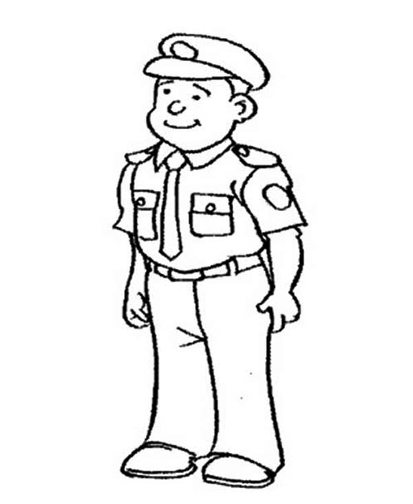 Policeman Coloring Pages For Kids - Ccoloringsheets.com