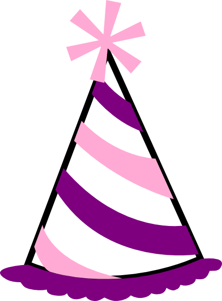Pink And Purple Party Hat Clip Art - vector clip art ...