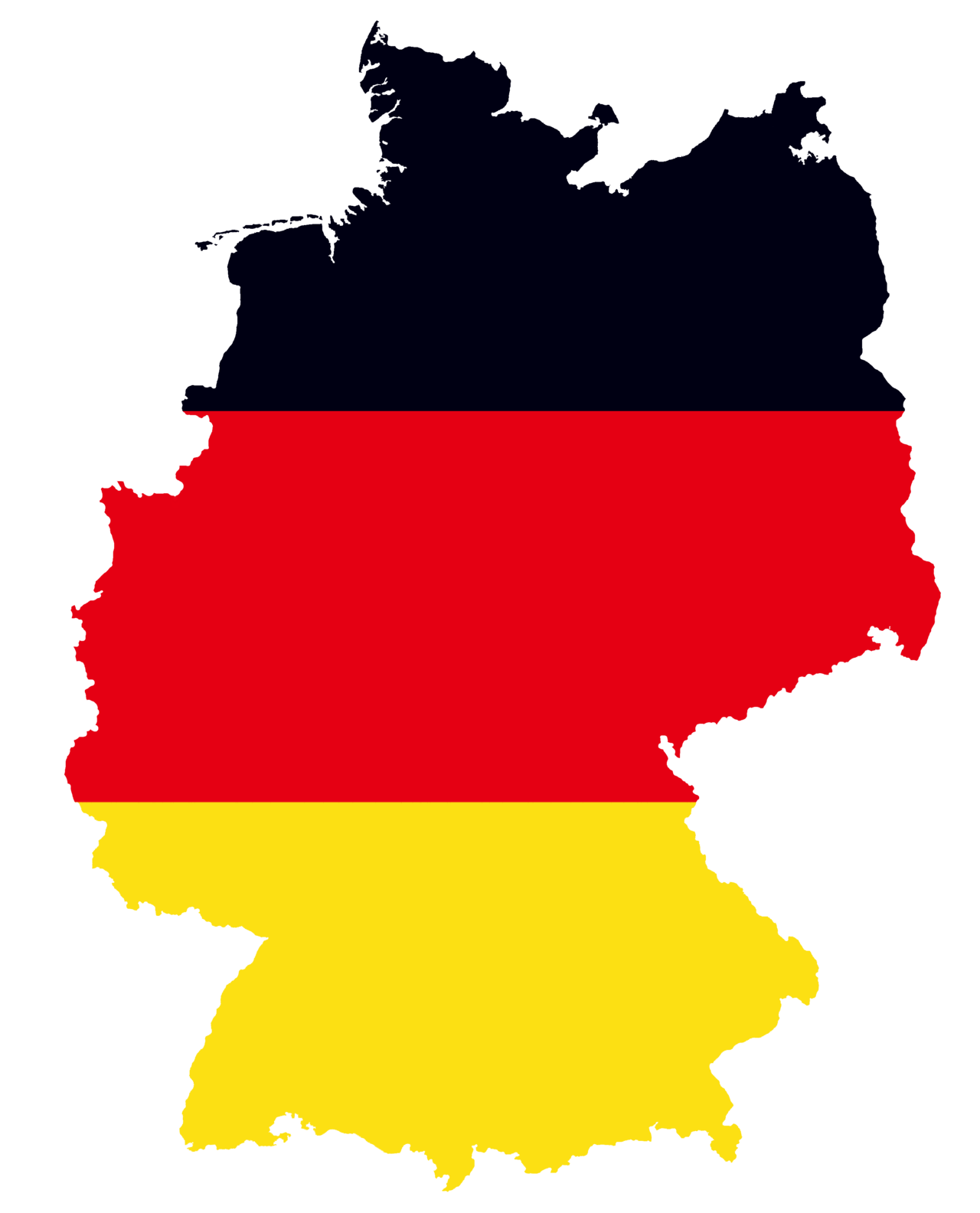 German flag on Detailed Germany Map