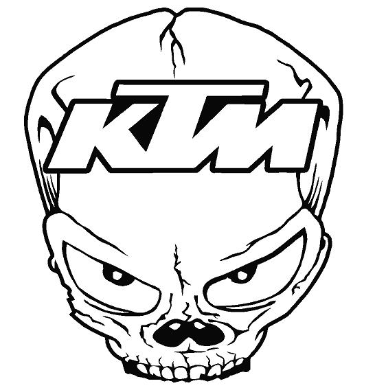 KTM Skull Decal - Outline [dec-skull_ktmoutline] - $8.00 Decal ...