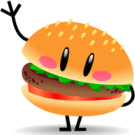 hamburger-waving-hello-smiley- ...