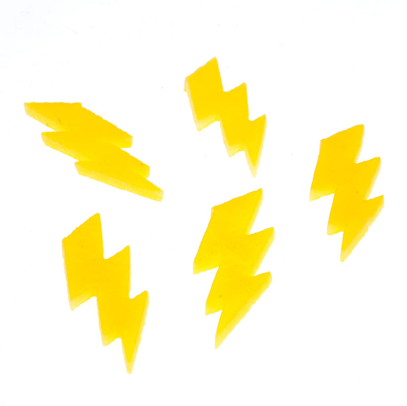 Precut Glass - Yellow Lightning Bolts