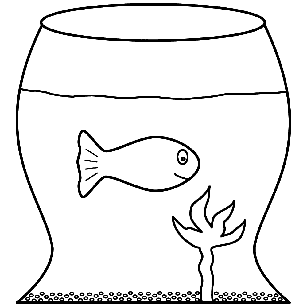 Goldfish in a Fish Bowl - Coloring Pages