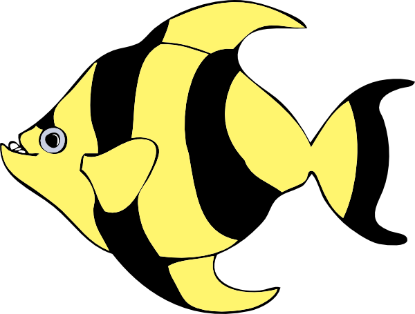 Black Yellow Fish Clip Art - vector clip art online ...